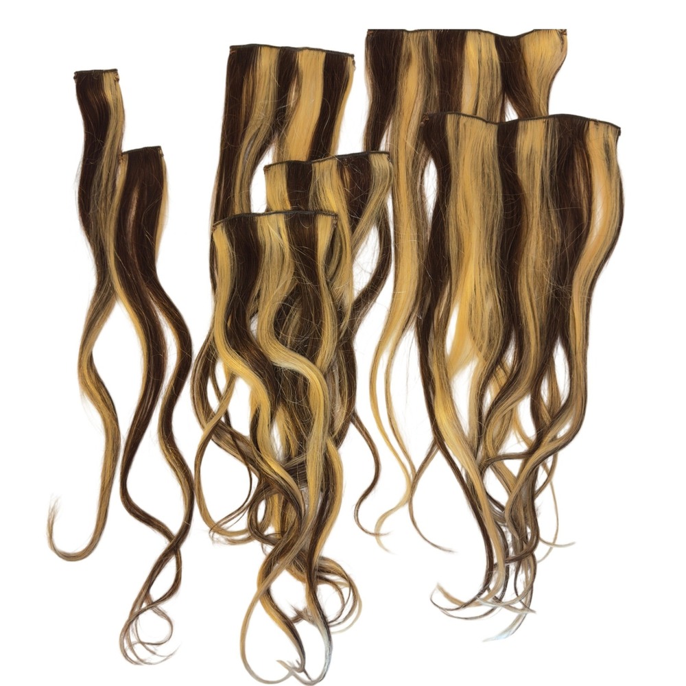 554 | NEW SHE Clip & Go Remy Human Hair Clip In Extensions 18" P4/613